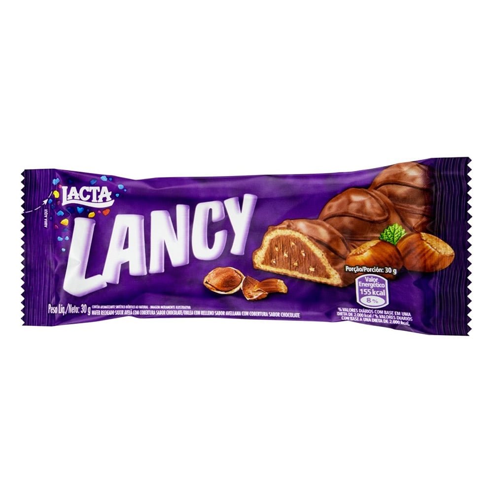 Chocolate Lacta Lancy 30g - Embalagem com 30 Unidades