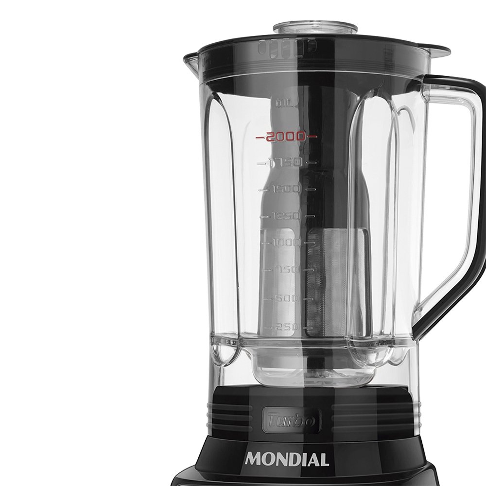 Liquidificador Mondial L-1100BI | 12 Velocidades+Pulsar, 1100W, 3 Litros Preto/Inox 220V