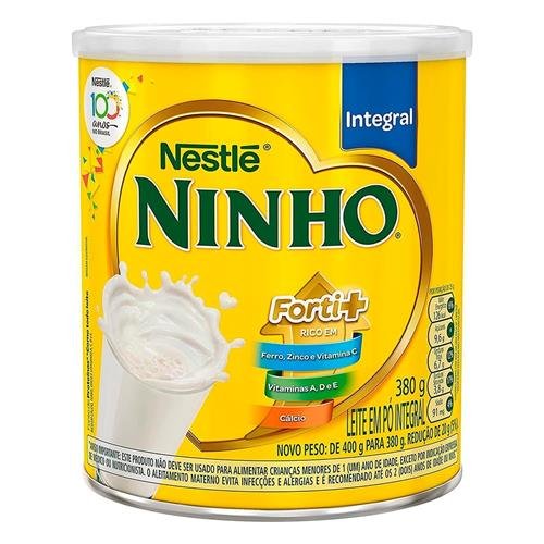 Leite em Pó Ninho Integral 380g - Embalagem com 24 Unidades