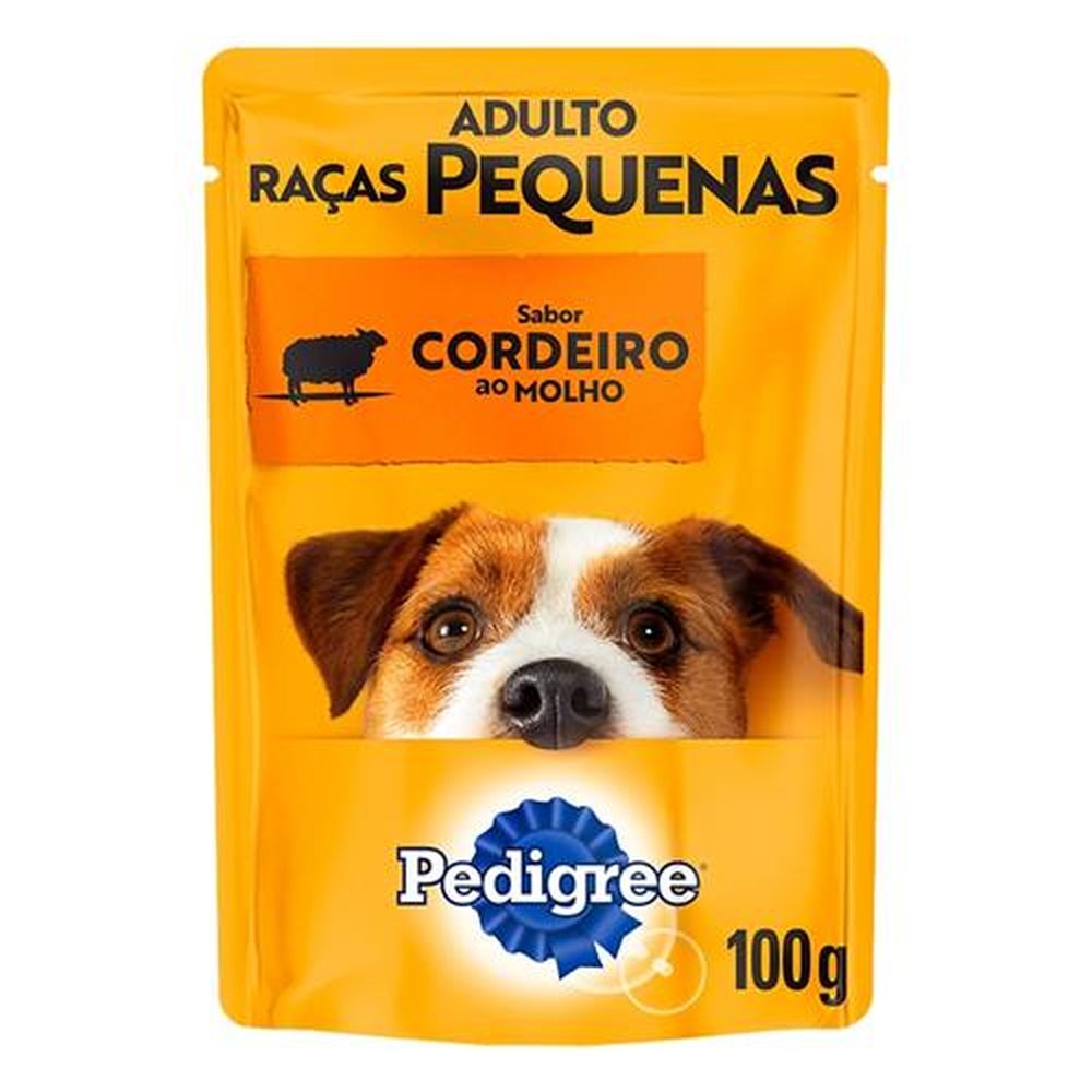 Ração Úmida para Cachorro Pedigree Premium Adulto Sachê Cordeiro 100g - Embalagem com 18 Unidades
