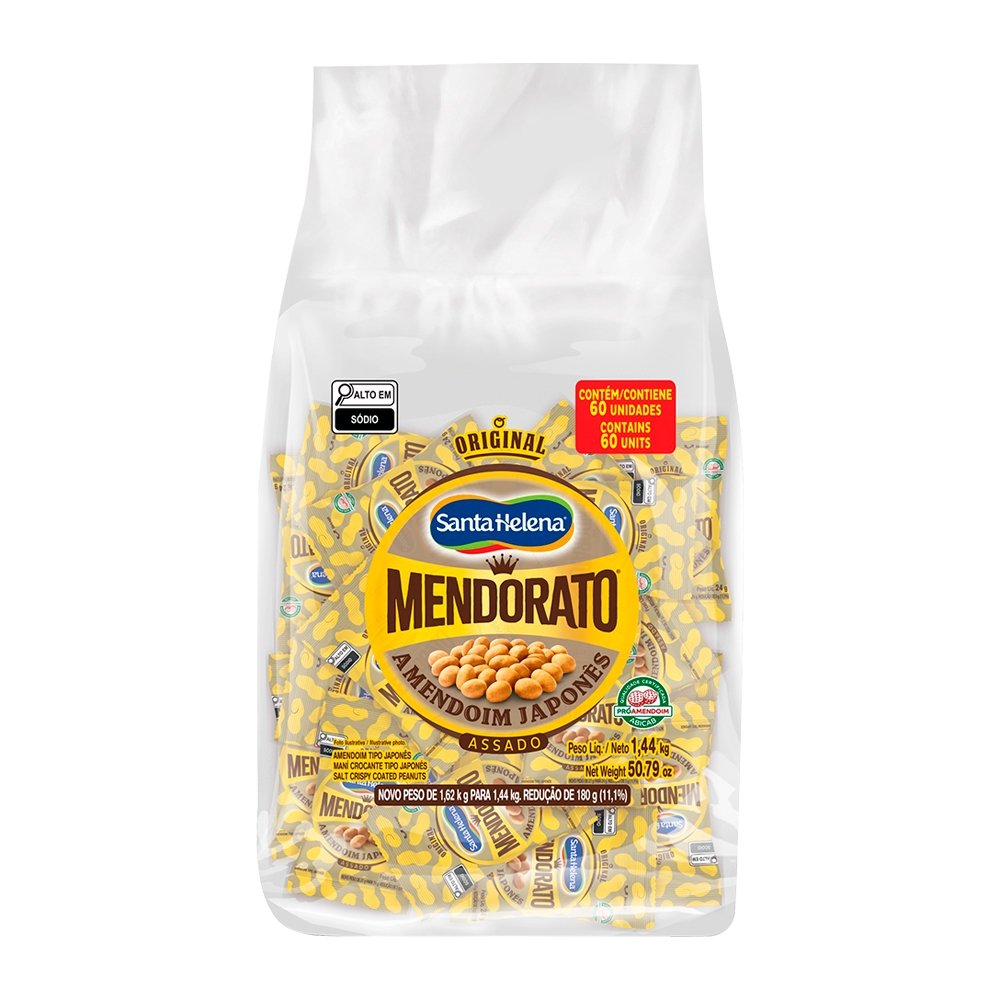 Amendoim Mendorato Tipo Japonês 27g Embalagem com 60 Unidades