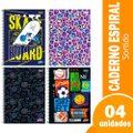 Caderno Espiral Tilibra Universitário Capa Dura Mais+ 10 Matérias 200 Folhas - Embalagem com 4 Unidades (Sortidos)