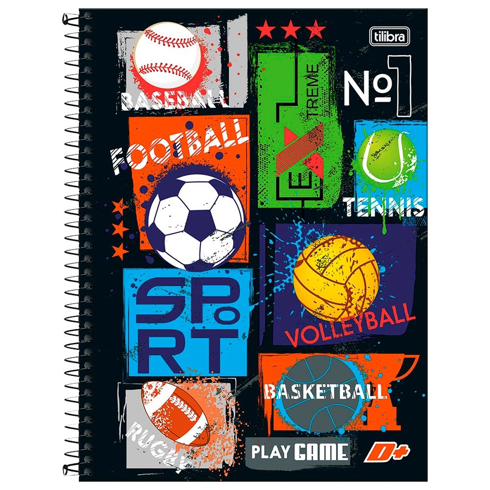 Caderno Espiral Tilibra Universitário Capa Dura Mais+ 12 Matérias 240 Folhas - Embalagem com 4 Unidades (Sortidos)