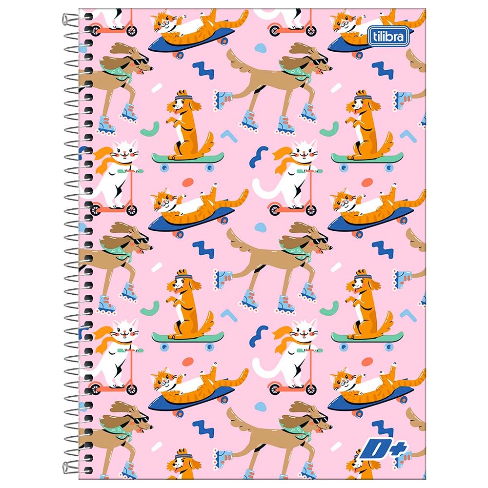 Caderno Espiral Tilibra Universitário Capa Dura Mais+ 12 Matérias 240 Folhas - Embalagem com 4 Unidades (Sortidos)