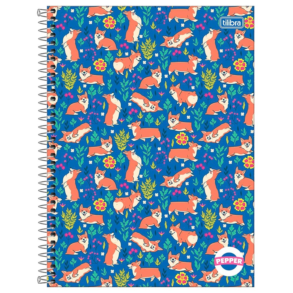Caderno Espiral Tilibra Universitário Capa Dura Pepper Feminino 16 Matérias 256 Folhas - Embalagem com 2 Unidades