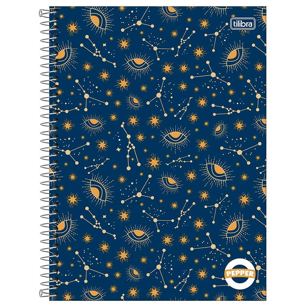 Caderno Espiral Tilibra Universitário Capa Dura Pepper Feminino 16 Matérias 256 Folhas - Embalagem com 2 Unidades