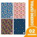 Caderno Espiral Tilibra Universitário Capa Dura Pepper Feminino 16 Matérias 256 Folhas - Embalagem com 2 Unidades
