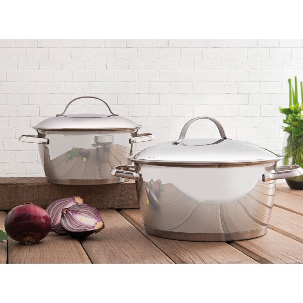 Jogo de Panelas Tramontina Allegra - Fundo Triplo, Aço Inox 2 Peças
