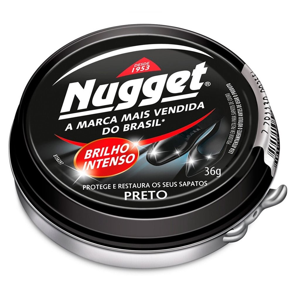 Cera em Pasta Nugget para Calçados Preta 36g Embalagem com 12 Unidades
