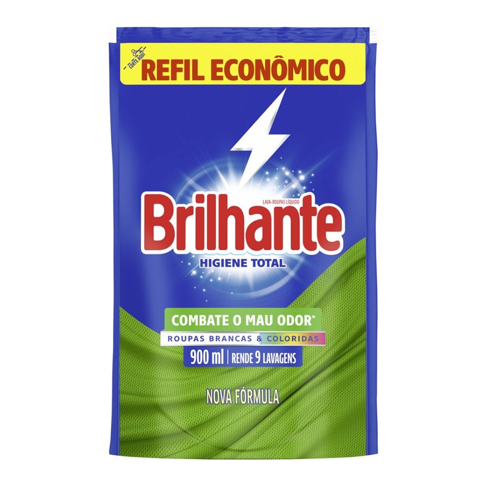 Sabão Líquido Brilhante Higiene Total Sachê 900ml