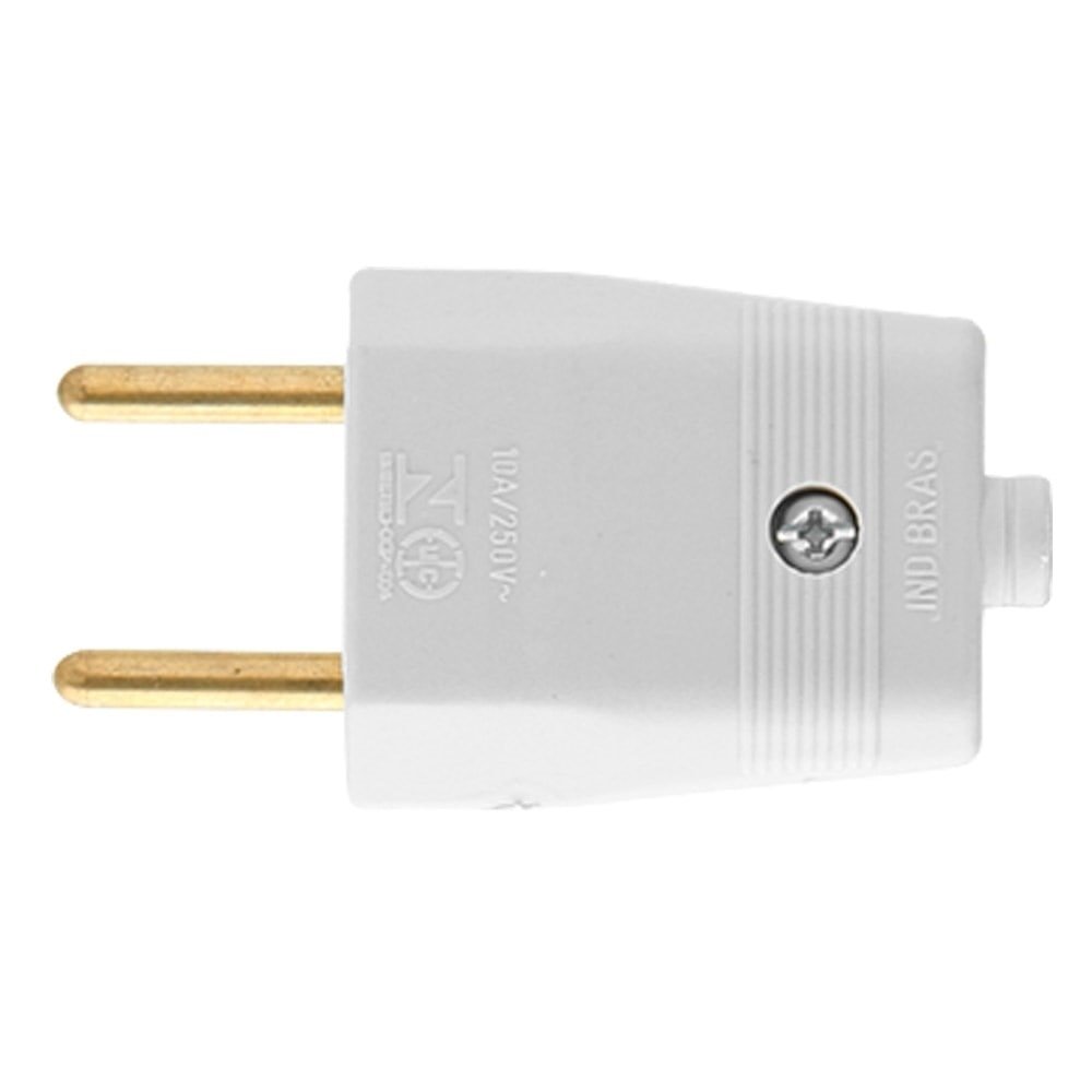 Pino Plug Macho Ilumi Bipolar 2P 10A Embalagem com 10 Unidades
