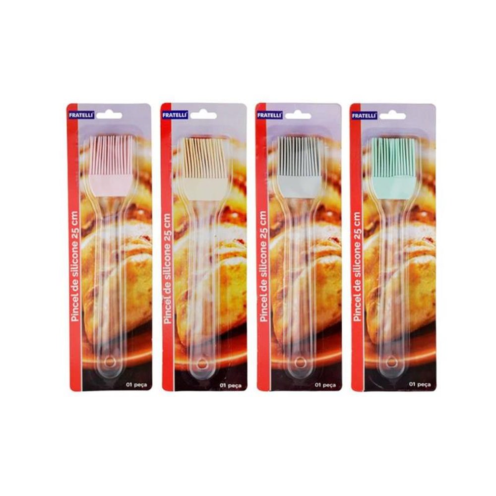 Pincel Culinário de Silicone 21,5cm Cores Sortidas Fratelli