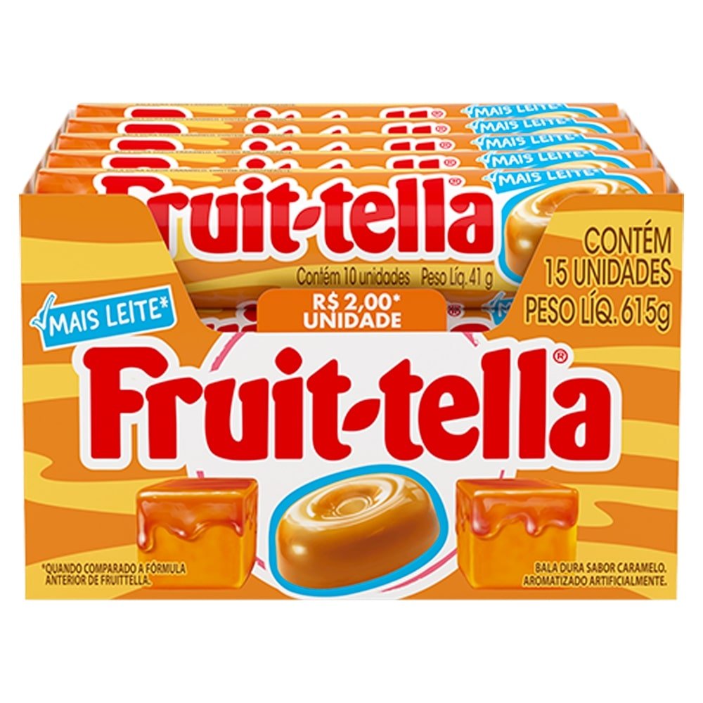 Bala Fruittella Swirl Caramelo com Leite Condensado 41g Embalagem com 15 Unidades