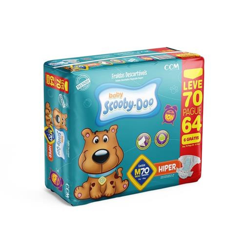 Fralda Scooby Doo Hiper M 70 Unidades