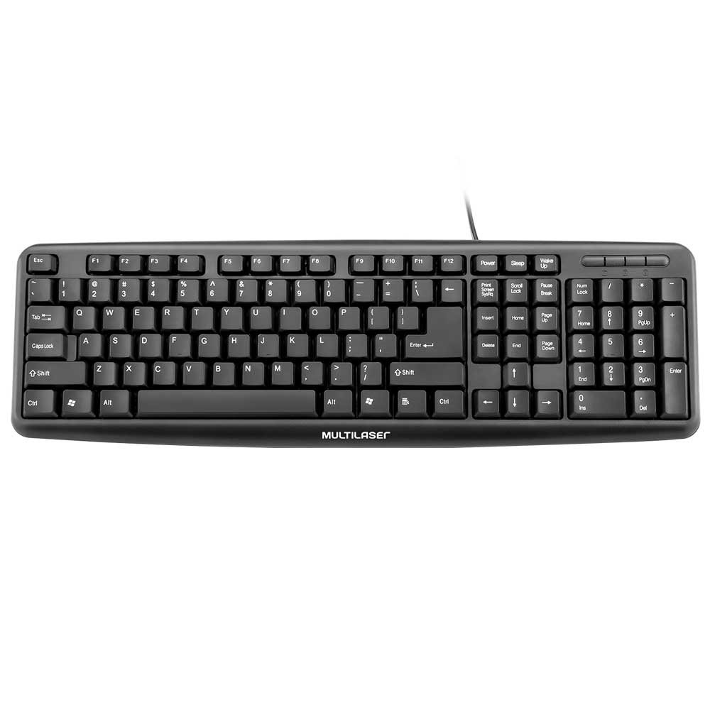 Teclado Multilaser Standard Slim ABNT TC065 USB Preto