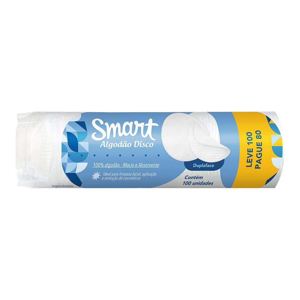 Algodão de Disco 100 unidades (Promoção Leve 100 e Pague 80) - Smart