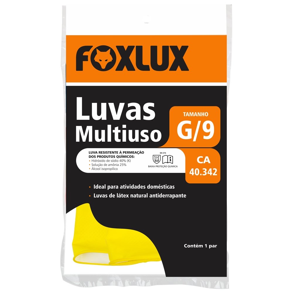 luvas multiuso latex g com ca foxlux