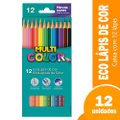Lápis de Cor Multicolor Super - 12 Embalagens com 12 Cores