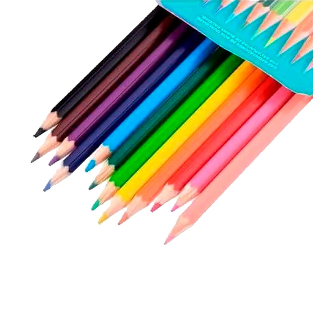 Lápis de Cor Multicolor Super - 12 Embalagens com 12 Cores
