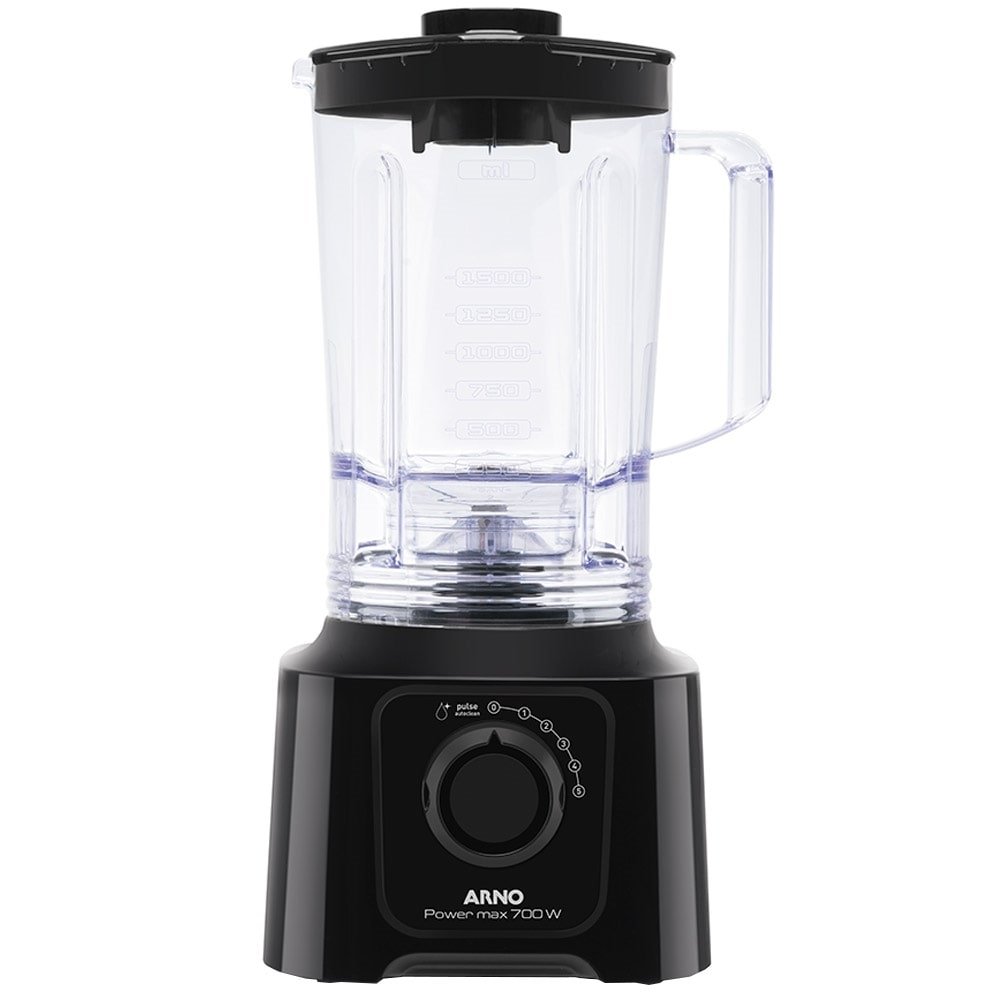 Liquidificador Arno LN50 Power Max - Copo de Cristal, 5 Velocidades + Pulsar, 700W, Preto, 110V