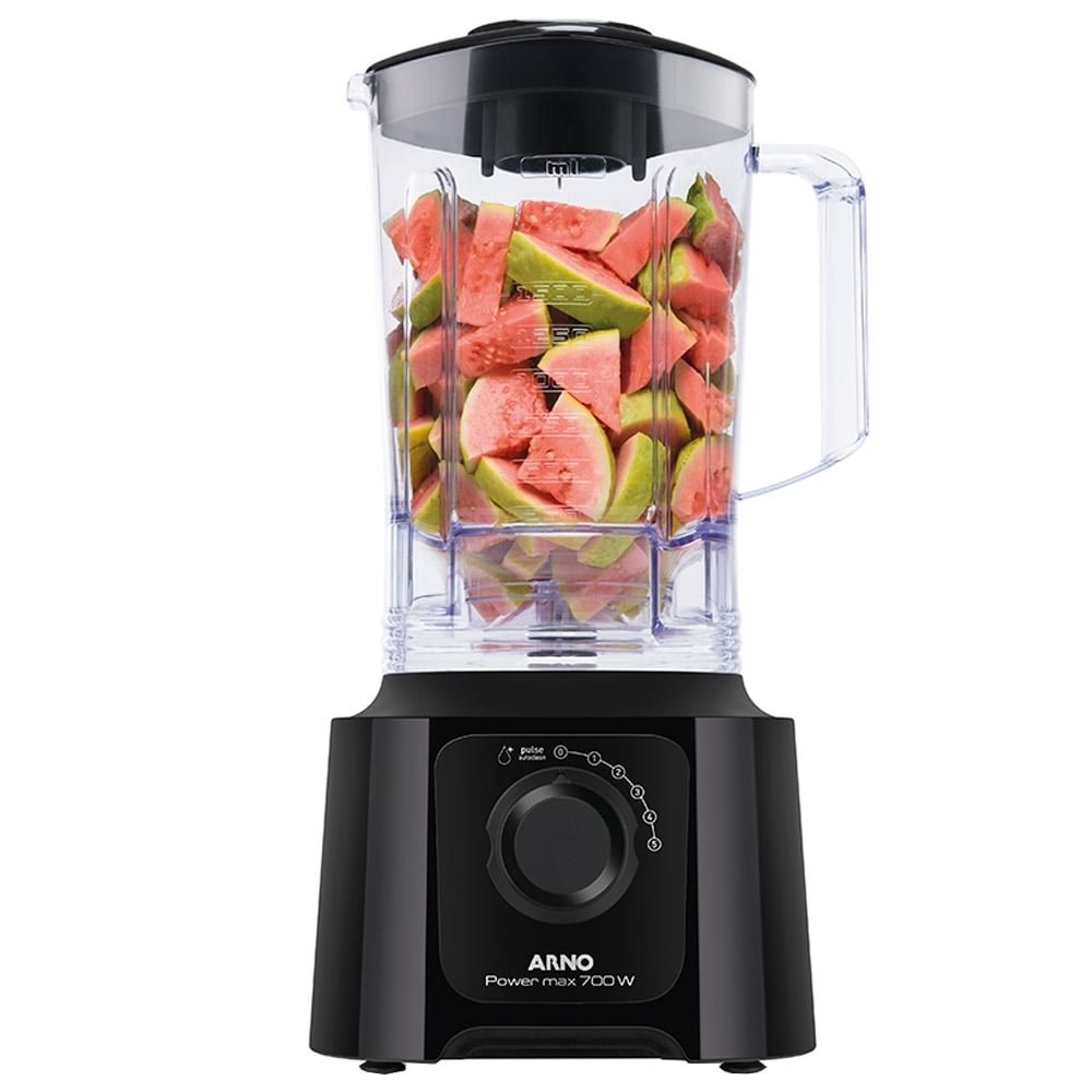 Liquidificador Arno LN50 Power Max - Copo de Cristal, 5 Velocidades + Pulsar, 700W, Preto, 110V