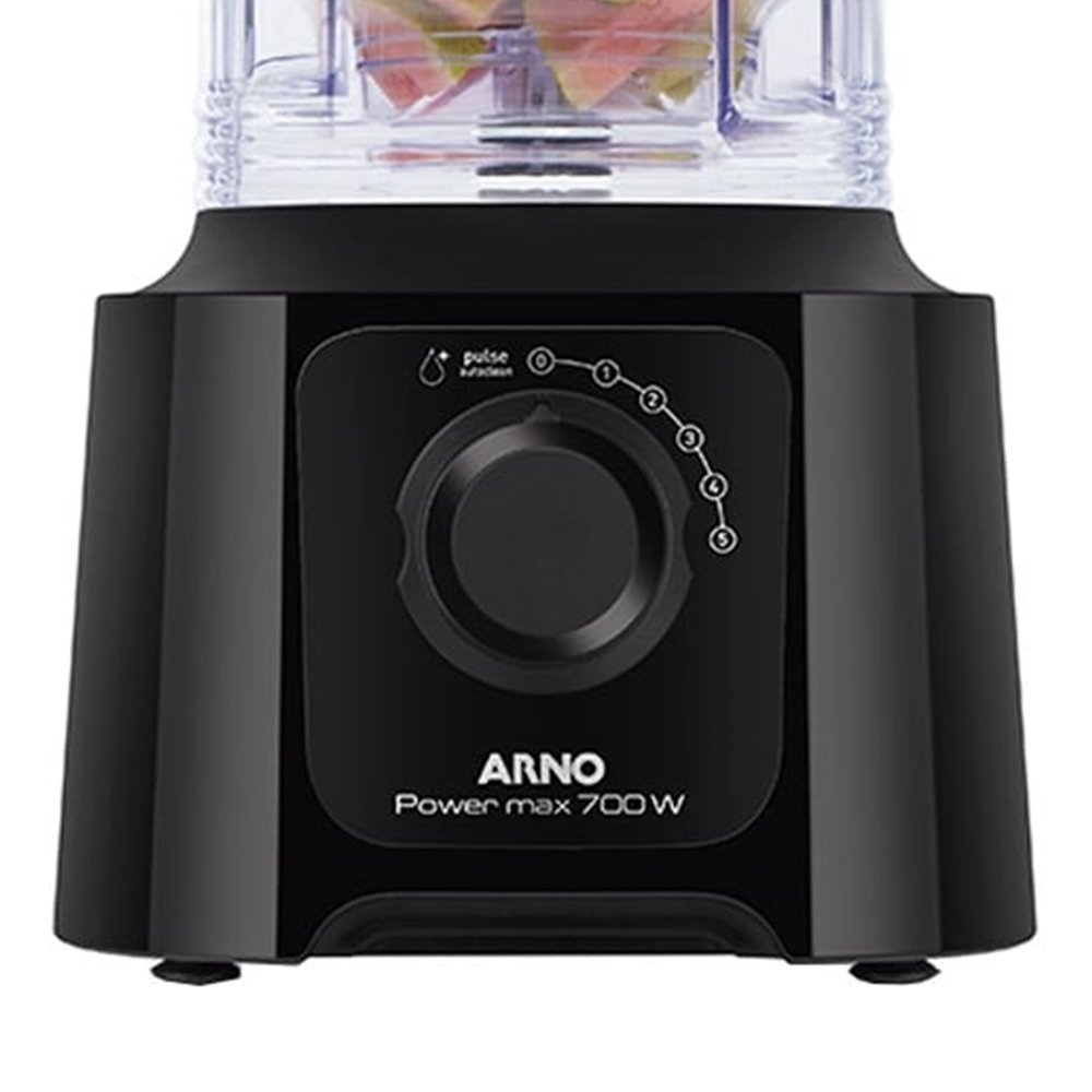 Liquidificador Arno LN50 Power Max - Copo de Cristal, 5 Velocidades + Pulsar, 700W, Preto, 110V
