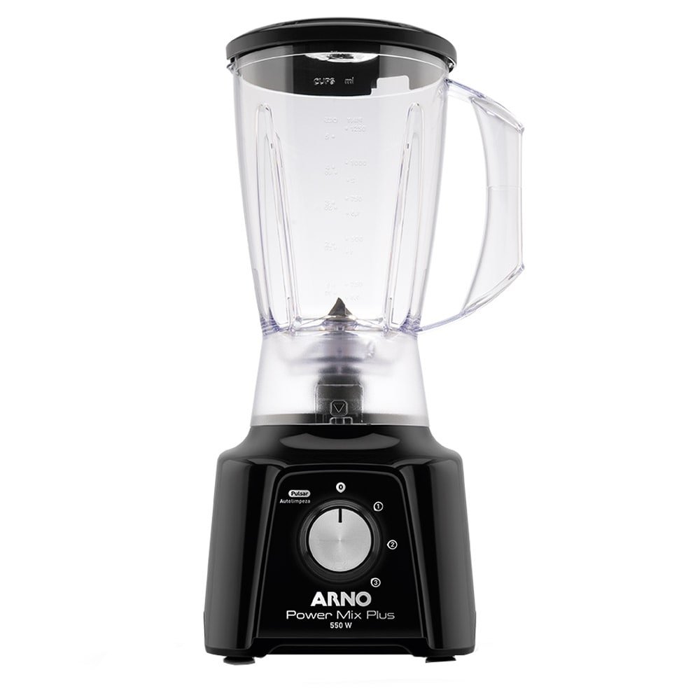 Liquidificador Arno Power Mix Plus LQ20 - Copo de Acrílico 3 Velocidades + Pulsar 550W Preto, 220V