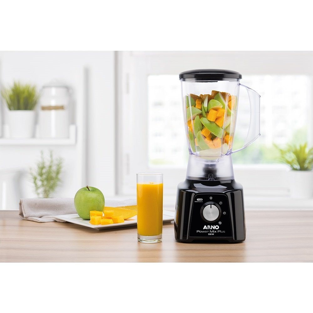 Liquidificador Arno Power Mix Plus LQ20 - Copo de Acrílico 3 Velocidades + Pulsar 550W Preto, 220V
