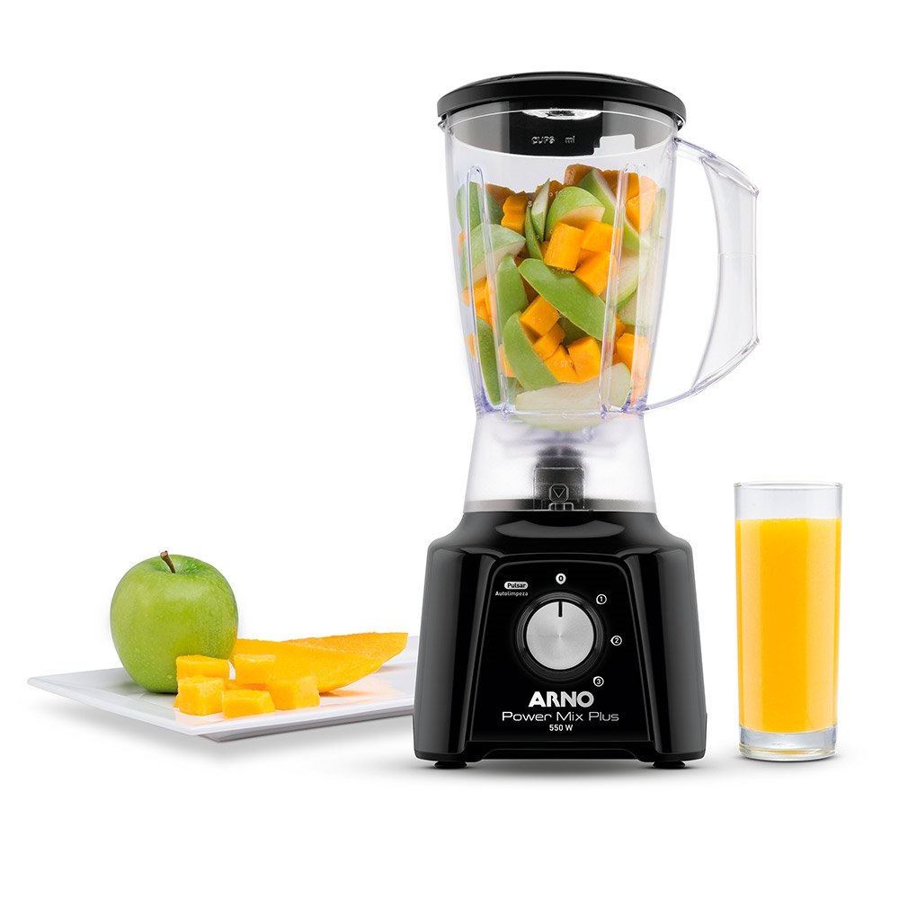 Liquidificador Arno Power Mix Plus LQ20 - Copo de Acrílico 3 Velocidades + Pulsar 550W Preto, 220V