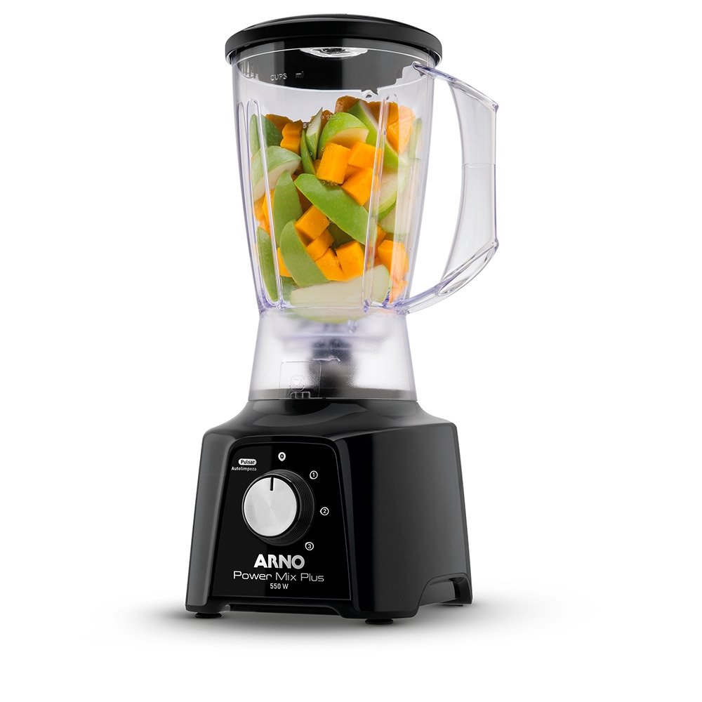 Liquidificador Arno Power Mix Plus LQ20 - Copo de Acrílico 3 Velocidades + Pulsar 550W Preto, 220V