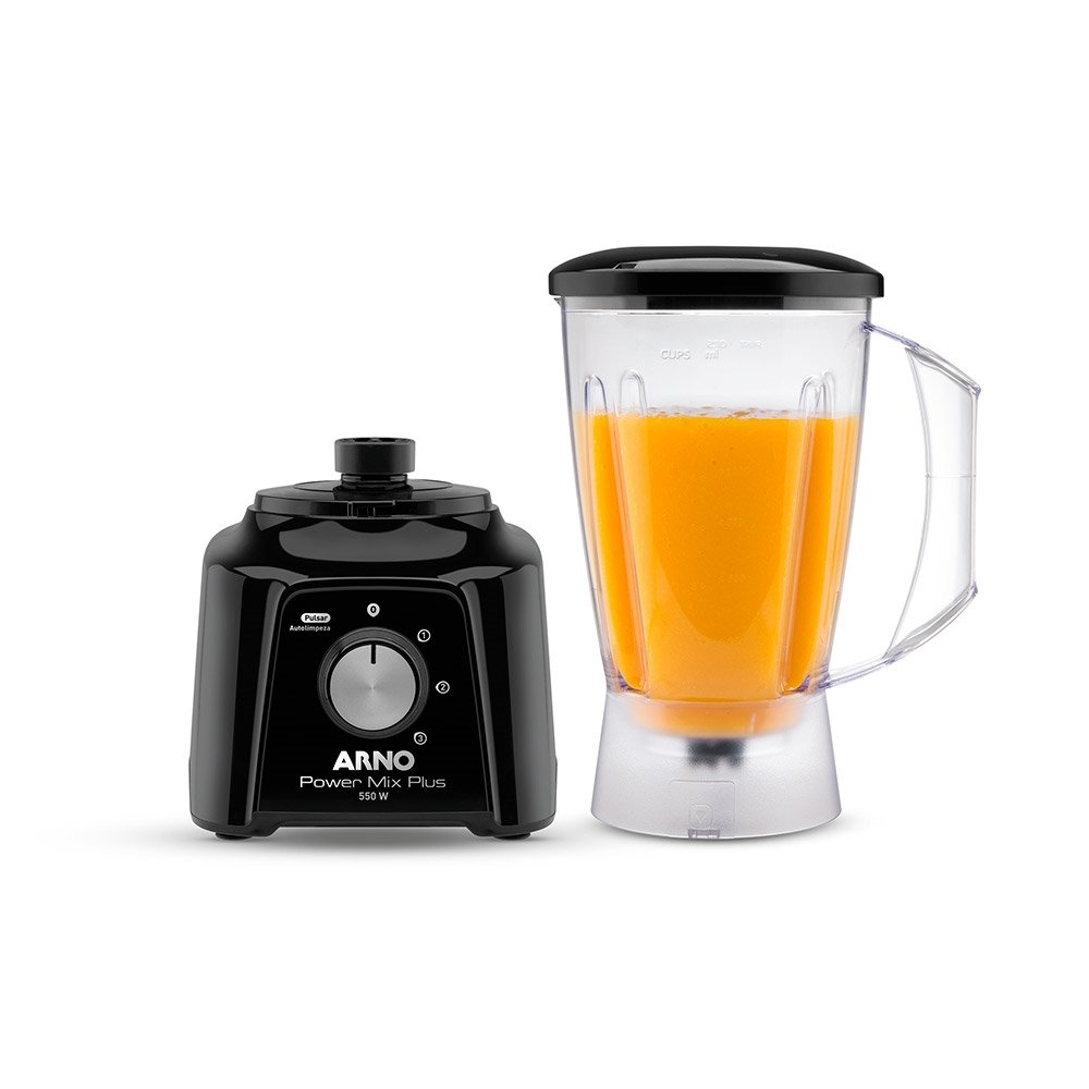 Liquidificador Arno Power Mix Plus LQ20 - Copo de Acrílico 3 Velocidades + Pulsar 550W Preto, 220V