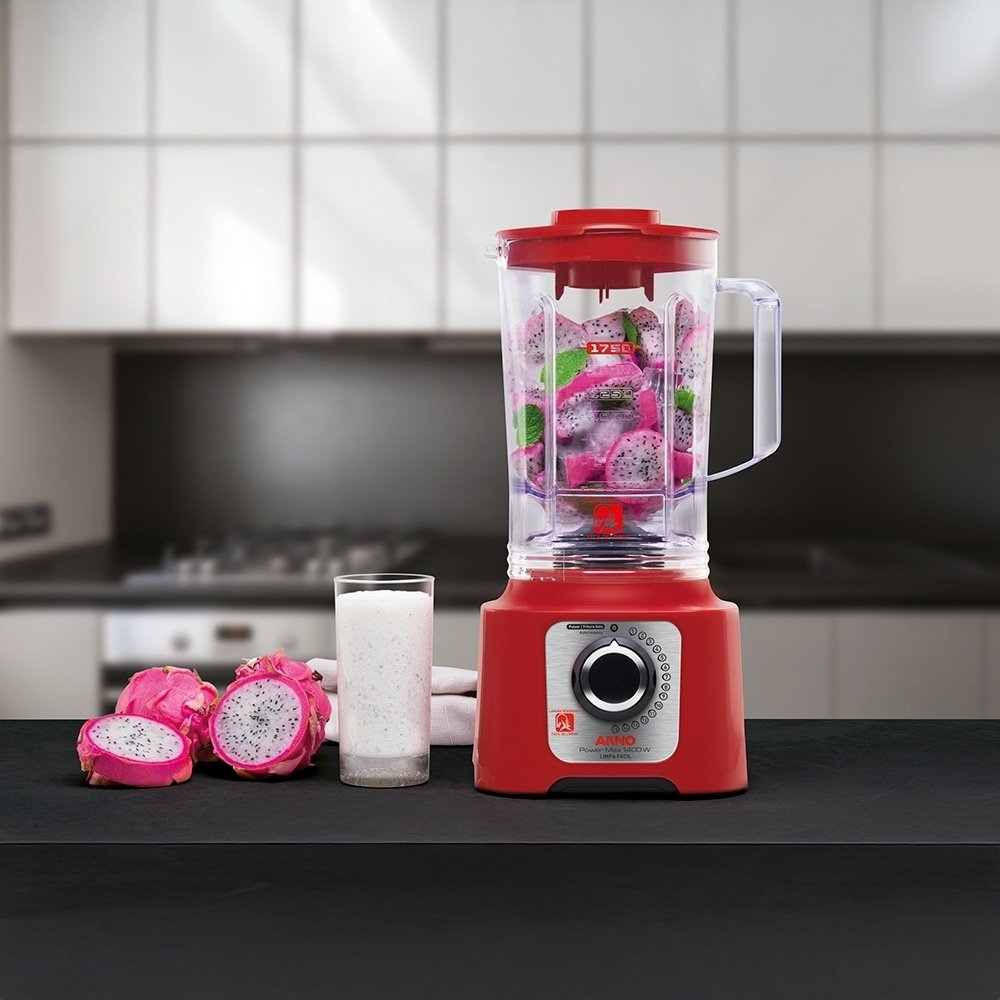 Liquidificador Arno LN56, Power Max - Limpa fácil, Copo Tritan e 15 Velocidades + Pulsar, 1400W, Vermelho, 110V