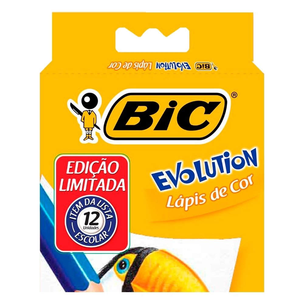 Lápis de Cor Bic Evolution - 1 Embalagem com 12 Cores