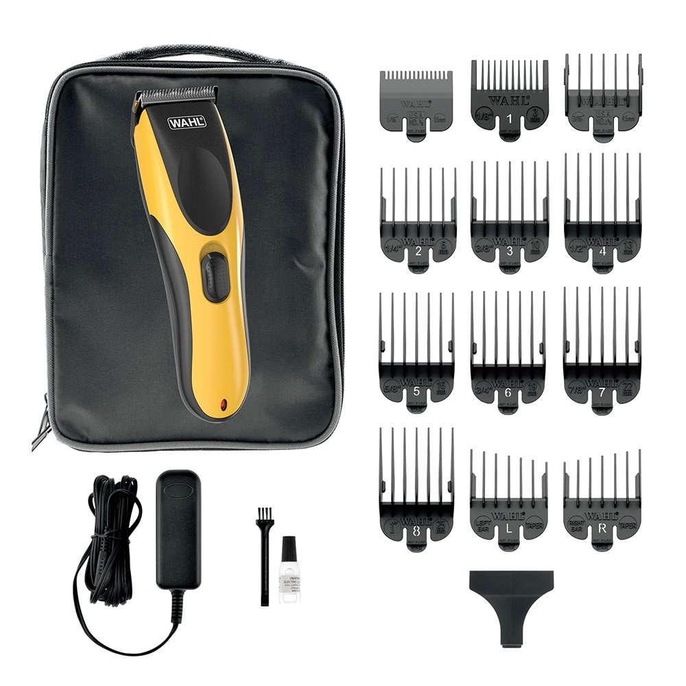 Máquina de Cortar Cabelo Wahl Hair Cut Beard DIY com 10 Pentes de Corte Bivolt