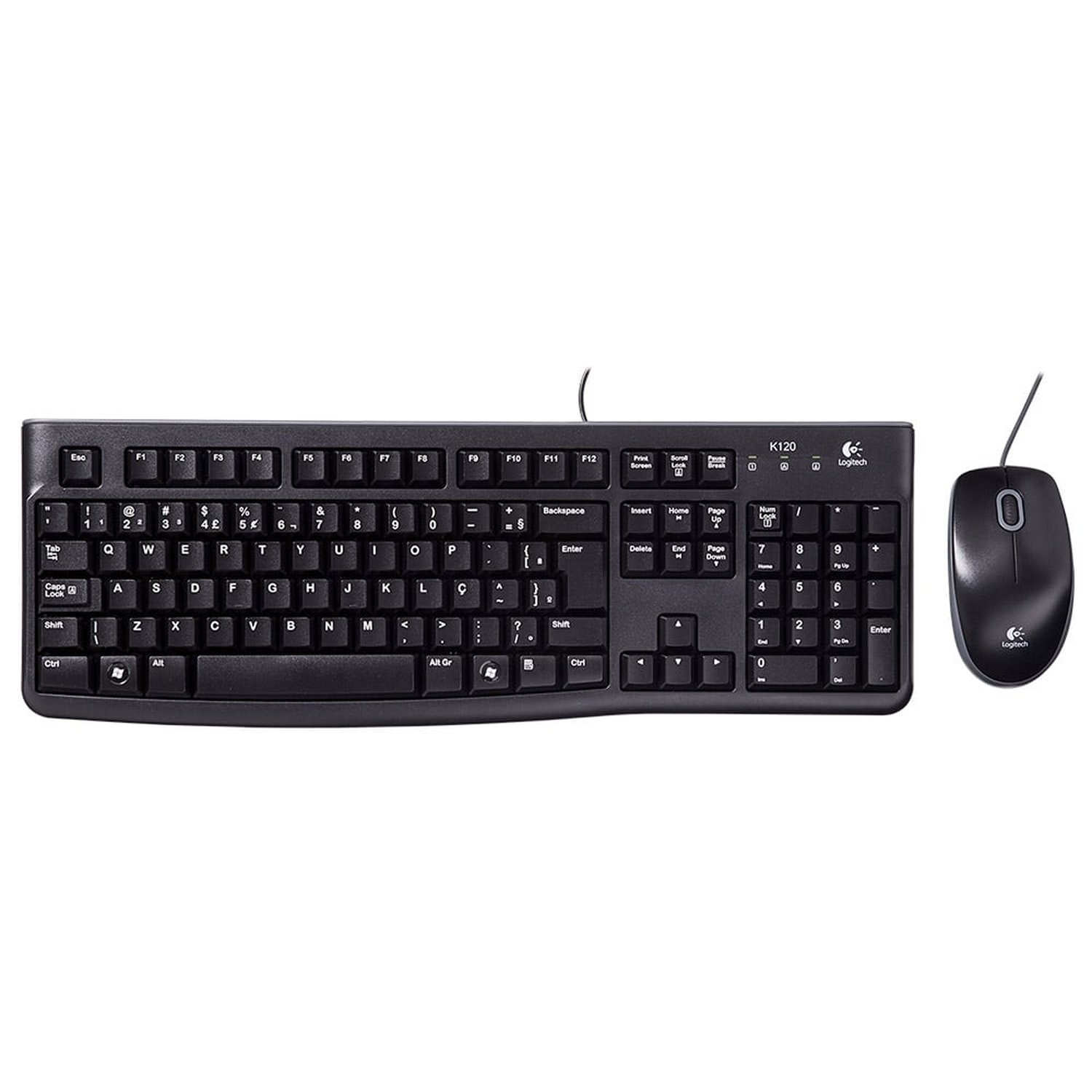 Teclado e Mouse com Fio MK120 Preto - Logitech