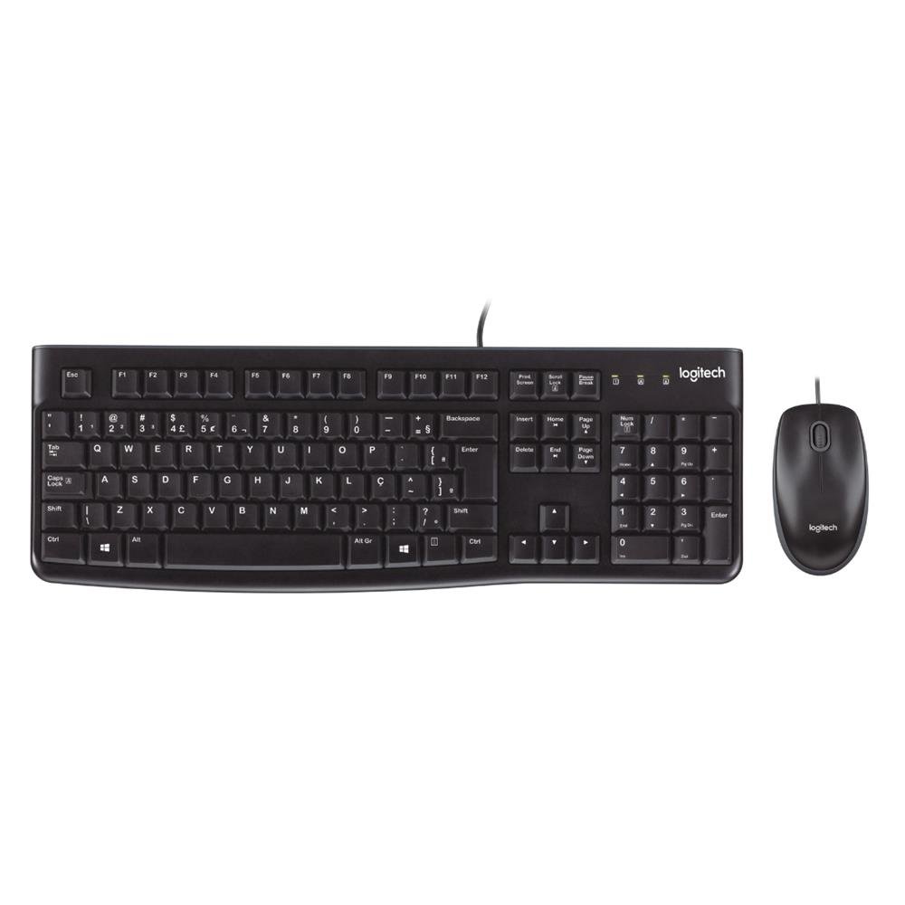 Kit Teclado e Mouse Logitech MK120 Preto USB - 920-004429-C