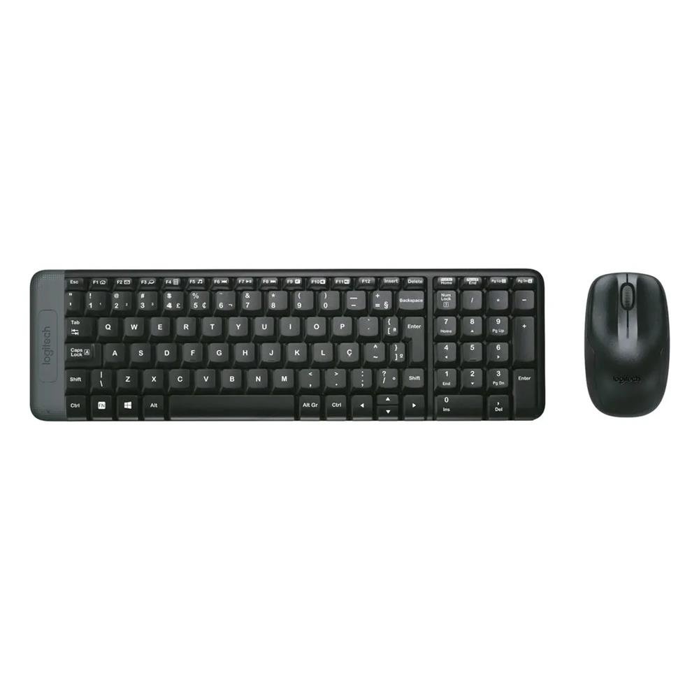 Combo Teclado e Mouse sem fio Logitech MK220 com Design Compacto, Conexão USB, Pilhas Inclusas e Layout ABNT2 - 920-004431