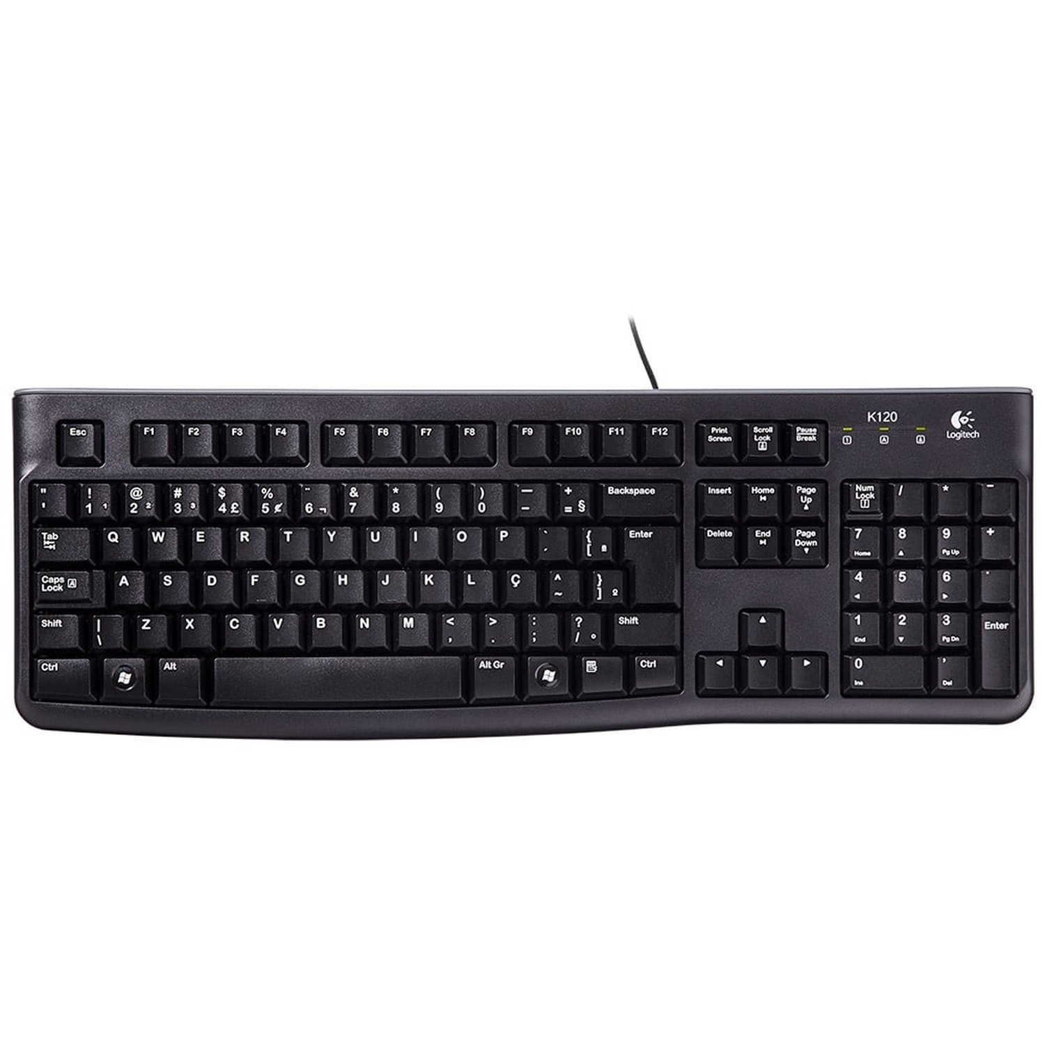 Teclado Logitech K120 com fio USB Preto