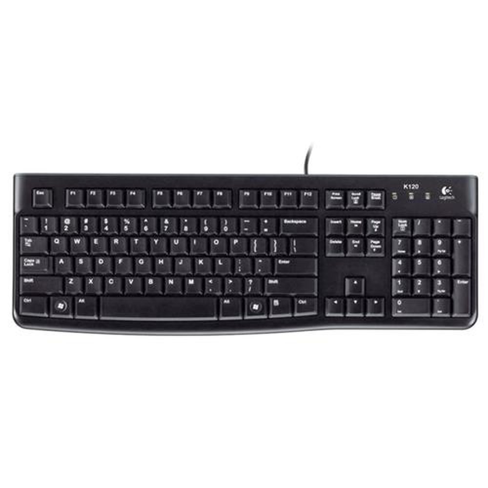 Teclado com fio USB Logitech K120 Resistente à Respingos e Layout ABNT2 -920-004423