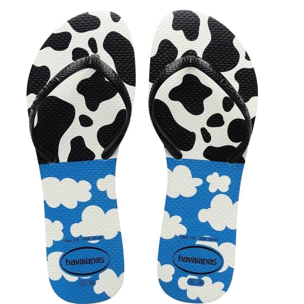 Havaianas Flat Mix Branco/Preto/Azul 35/6