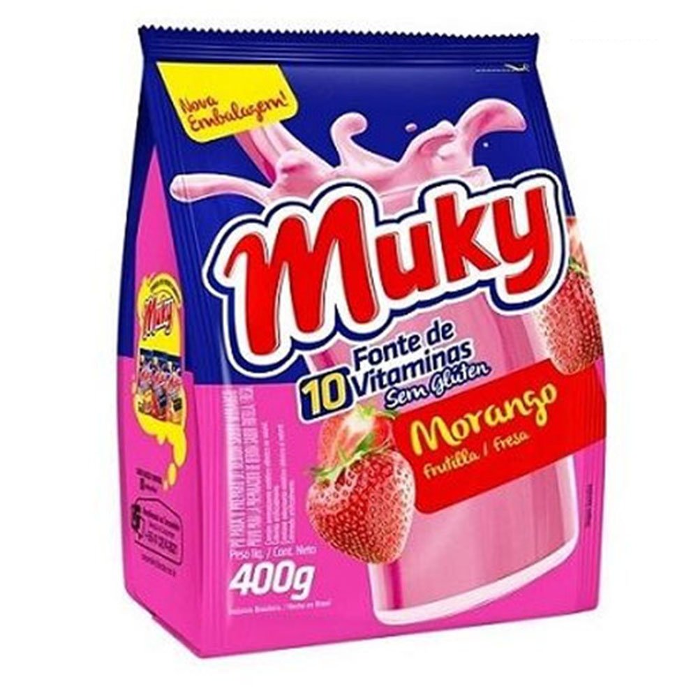 Bebida Láctea Em Pó Morango Muky Sache 400g
