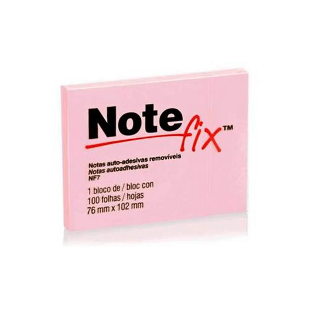 Bloco de Notas Adesivas 3M Notefixx Folha Rosa 100 Folhas