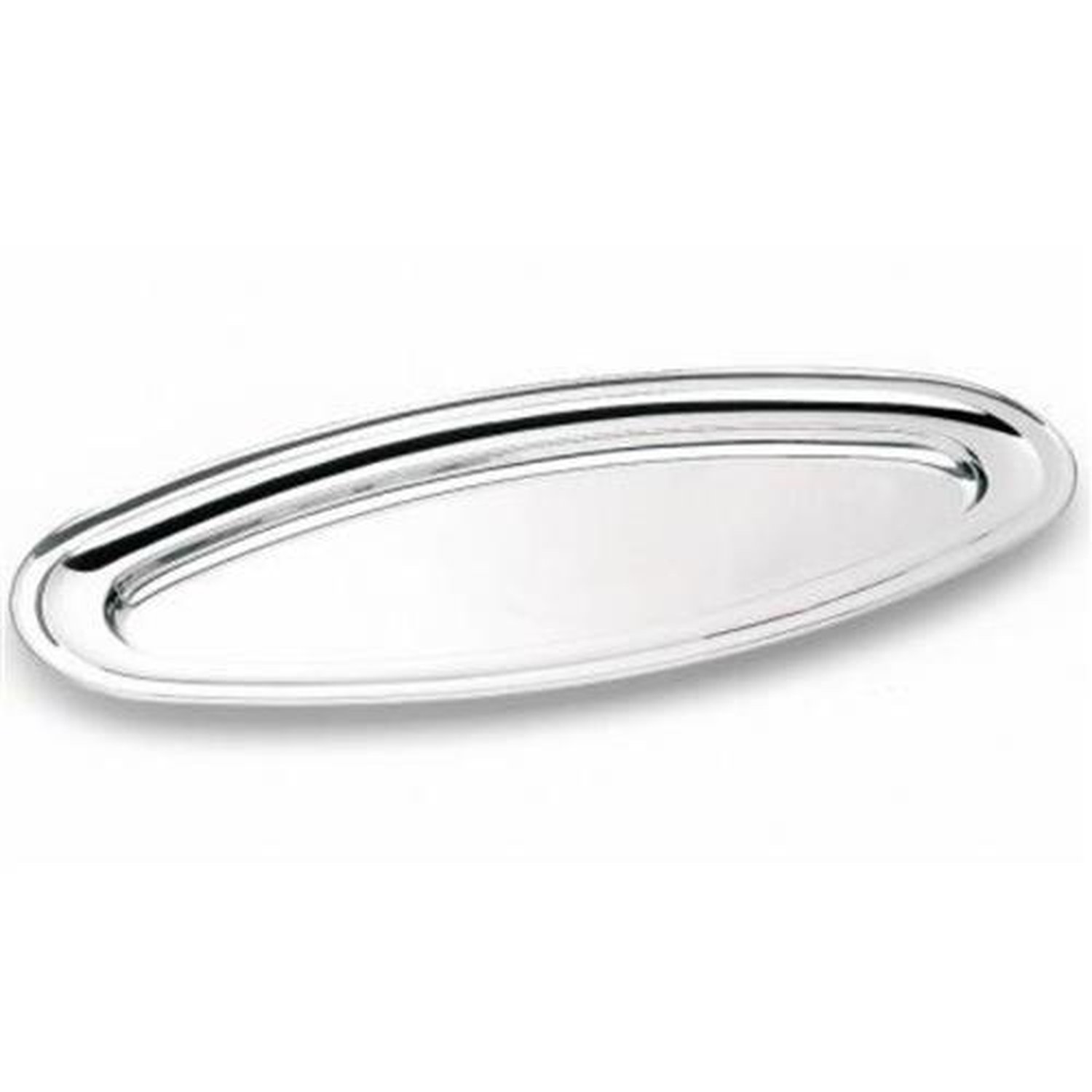 Travessa Inox Oval Rasa 45Cm Para Peixe Fratelli