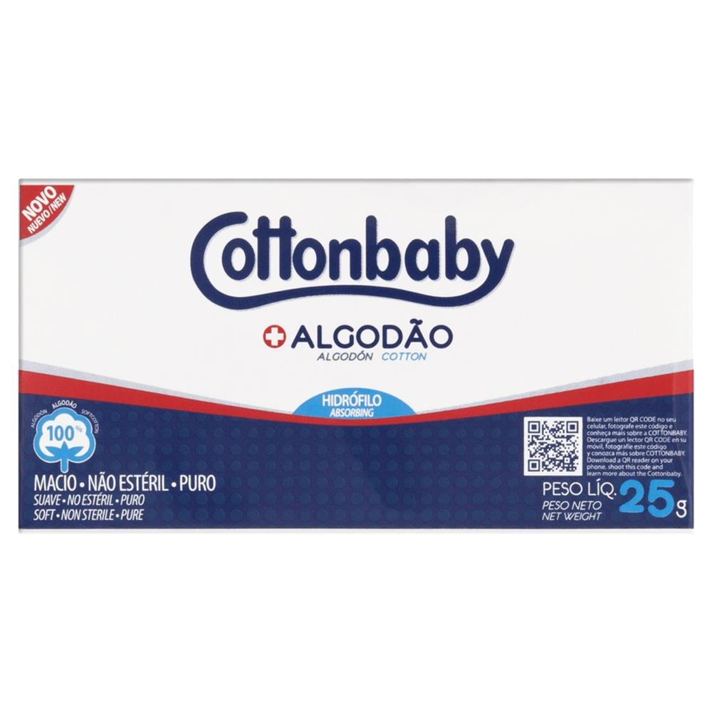 Algodão Branco Em Rolo 25 Gramas Cottonbaby