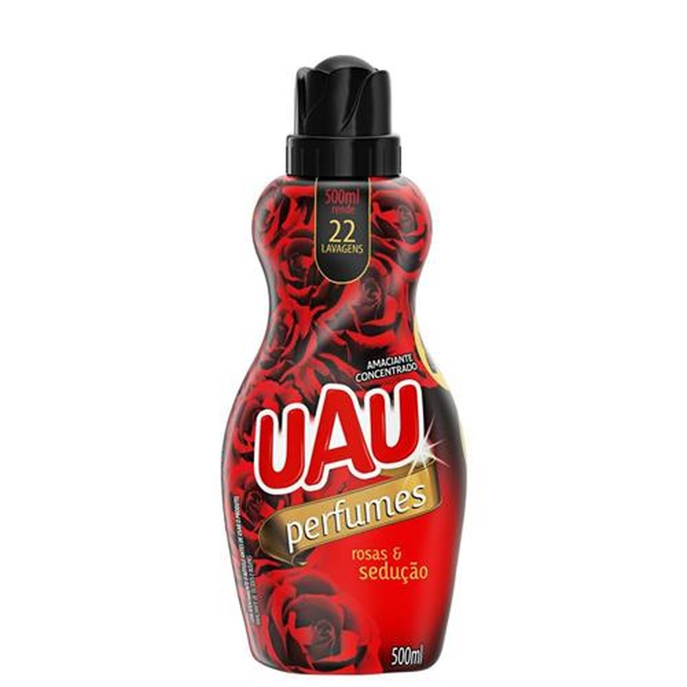 Amaciante De Roupas Concentrado Uau Perfumes Rosas Seducao Vermelho 500Ml
