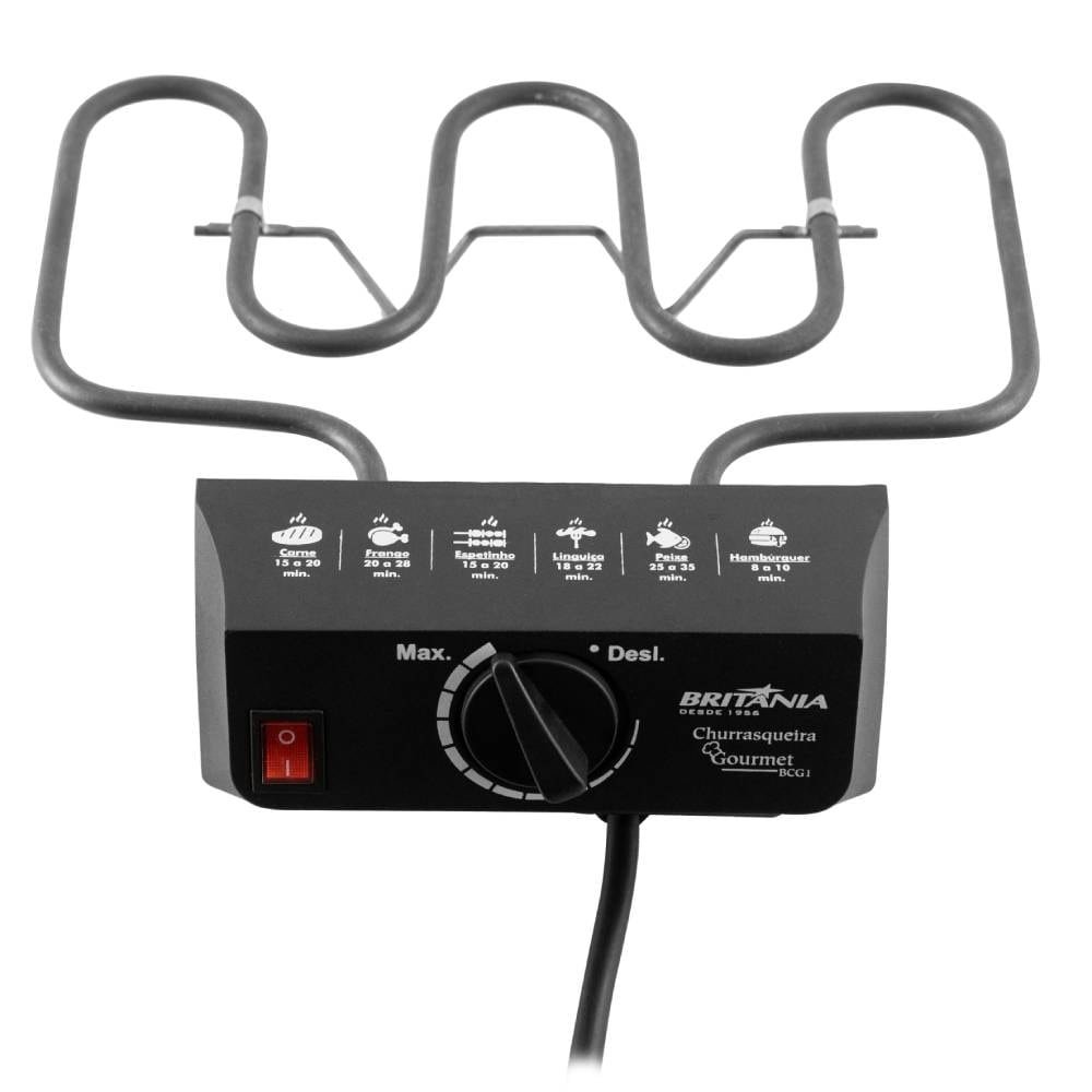 Churrasqueira Elétrica Britânia BCG01, 1200W, Preta, 220V