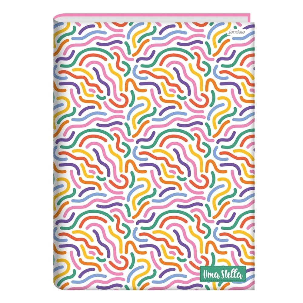 Caderno Jandaia Costurado Universitário - Capa Dura Stella 80 Folhas - Embalagem com 5 Unidades