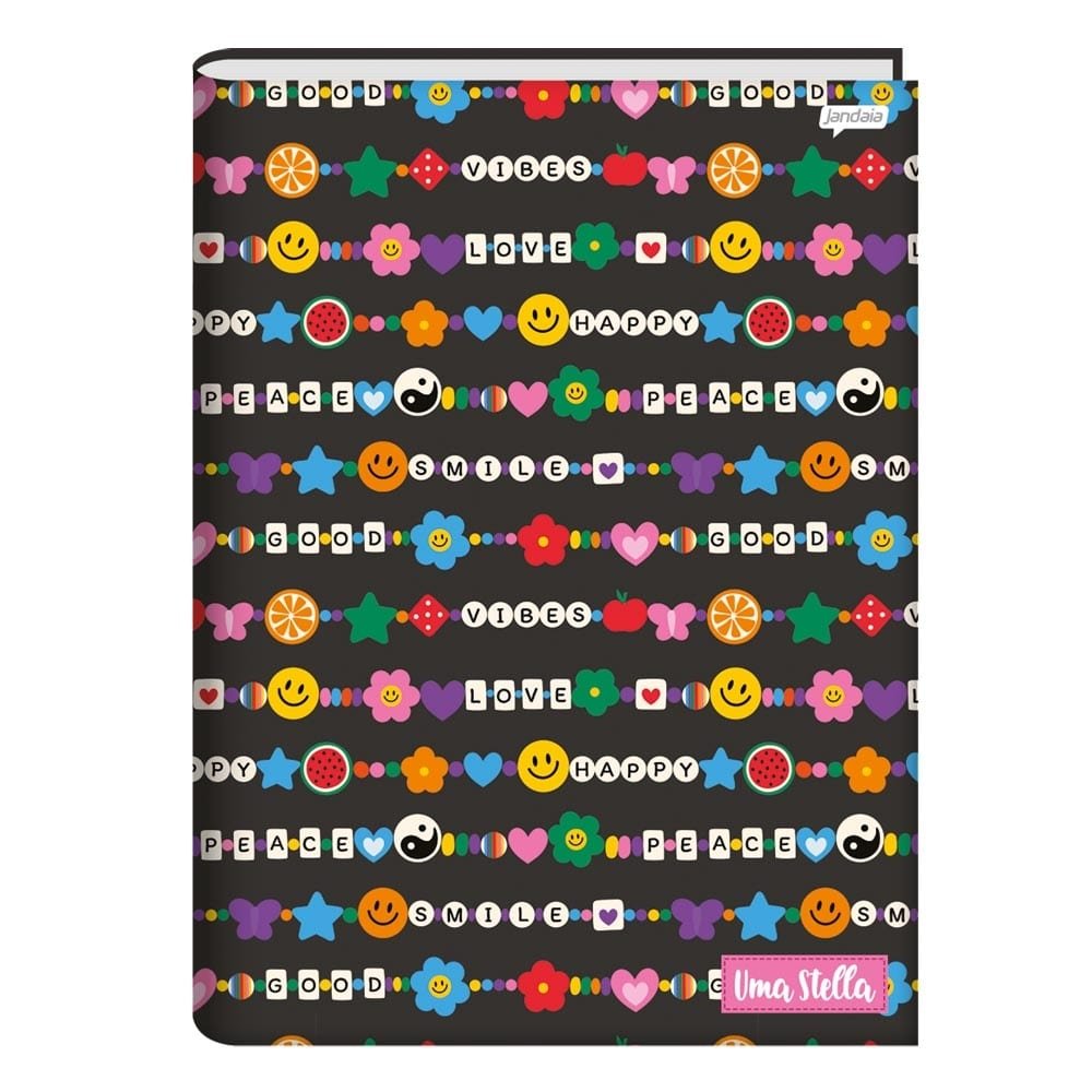 Caderno Jandaia Costurado Universitário - Capa Dura Stella 80 Folhas - Embalagem com 5 Unidades