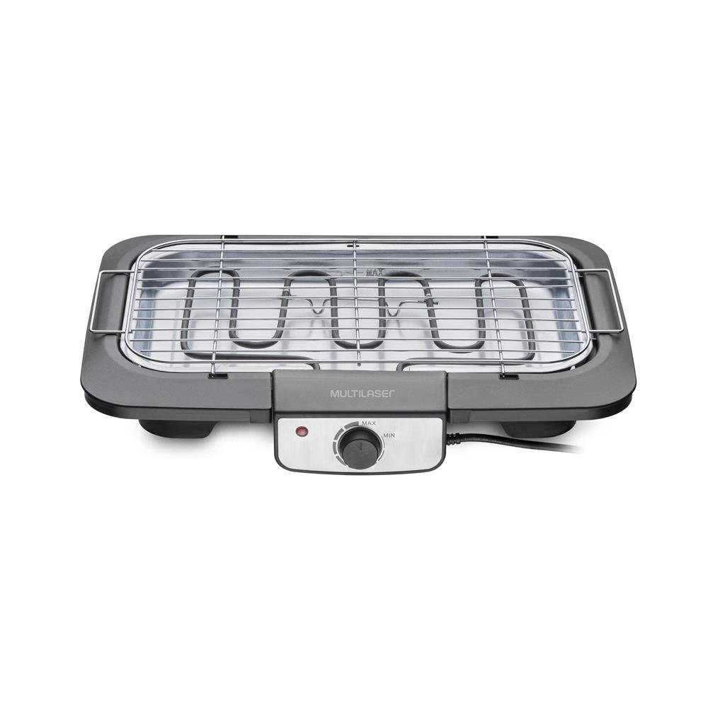Churrasqueira Eletrica 220v-2000w Com Controle de Temperatura e Grelha Inox Preta Inox Multilaser - CE132