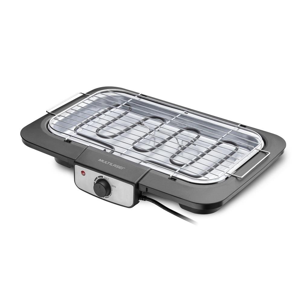 Churrasqueira Eletrica 220v-2000w Com Controle de Temperatura e Grelha Inox Preta Inox Multilaser - CE132